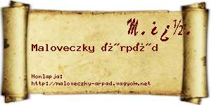 Maloveczky Árpád névjegykártya